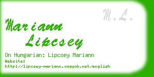 mariann lipcsey business card